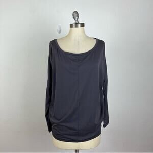 Athleta Grey Slouchy Long Sleeve Top